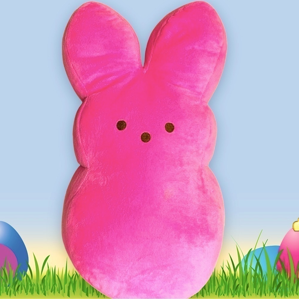 Peeps Pink Stuffed Bunny 2015 Pillow Plush Lovey Stuffed Animal Easter Large